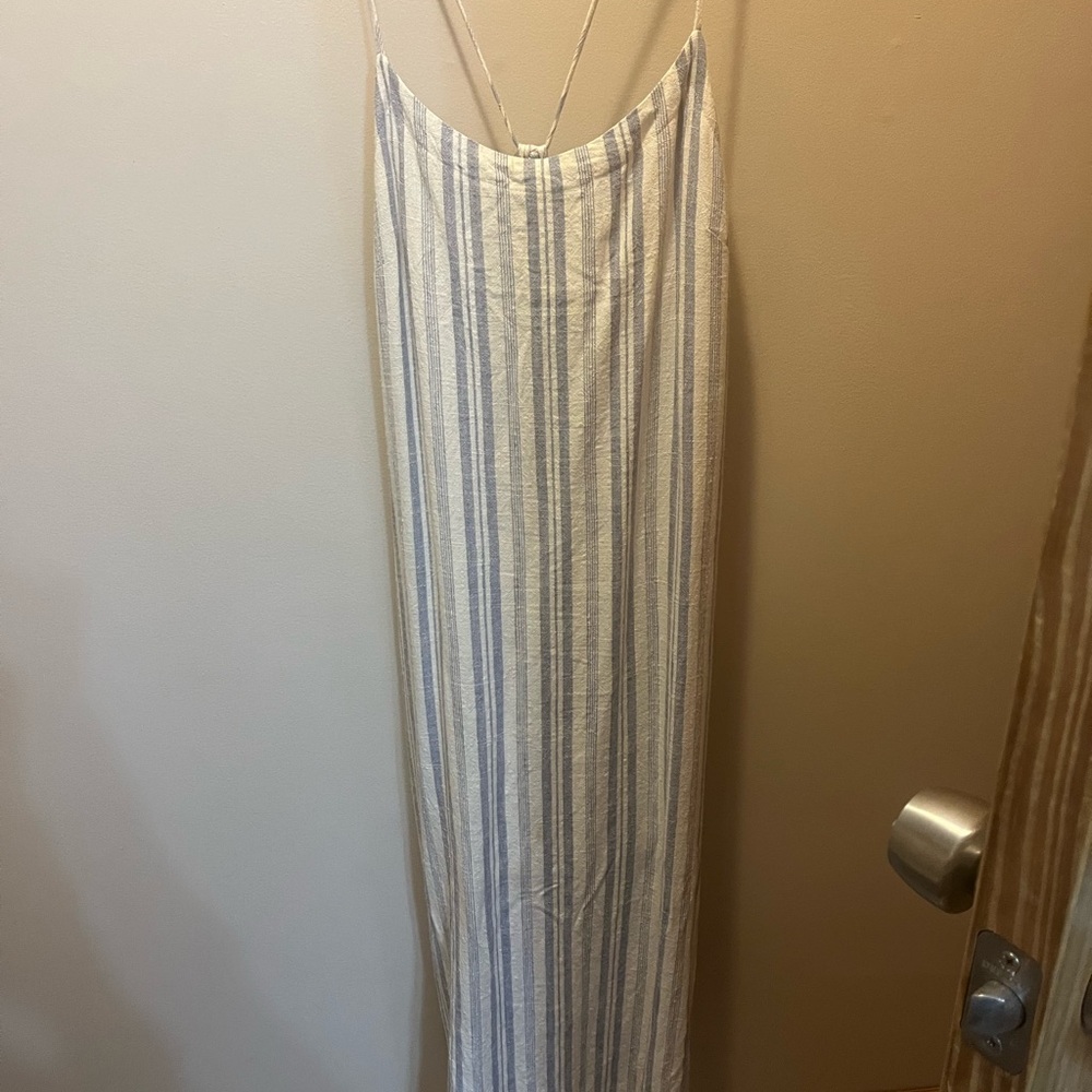Cute Becool summer white and blue striped dress